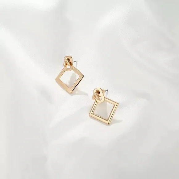 Earrings, 🎁Special Deal 🎁Geometric Ear Jackets, Square Ear Jackets, - Picture 2 of 6